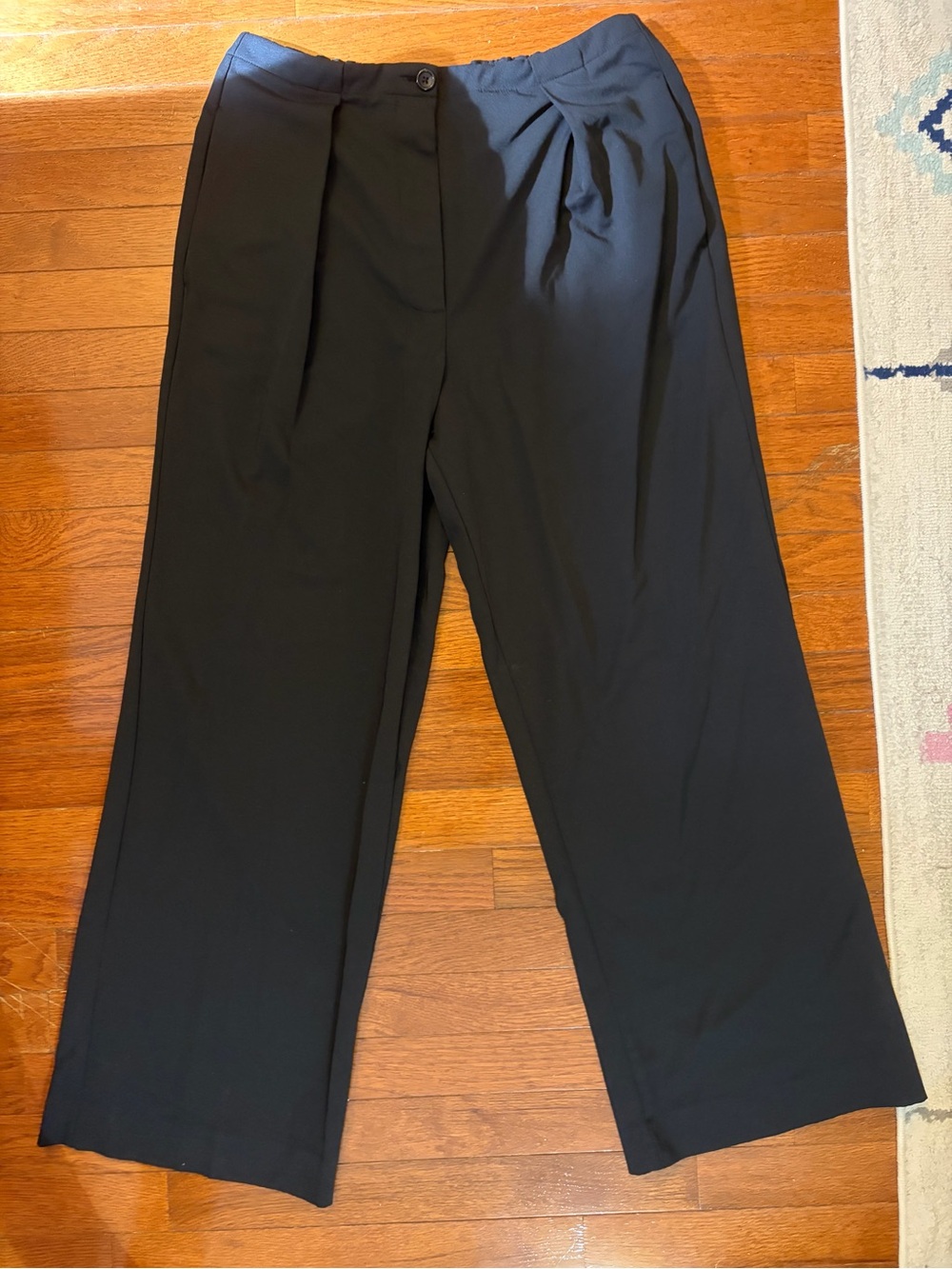 🖤Free People Women’s Menswear-Inspired Black Wide Leg Trousers